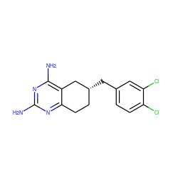 Nc1nc(N)c2c(n1)CC[C@@H](Cc1ccc(Cl)c(Cl)c1)C2 ZINC000005973972