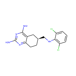 Nc1nc(N)c2c(n1)CC[C@H](CNc1c(Cl)cccc1Cl)C2 ZINC000003814878