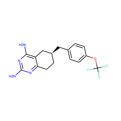 Nc1nc(N)c2c(n1)CC[C@H](Cc1ccc(OC(F)(F)F)cc1)C2 ZINC000003814899