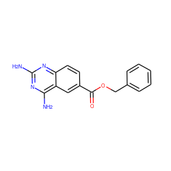 Nc1nc(N)c2cc(C(=O)OCc3ccccc3)ccc2n1 ZINC000003814841