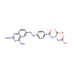 Nc1nc(N)c2cc(CNc3ccc(C(=O)N[C@@H](CC(=O)O)C(=O)O)cc3)ccc2n1 ZINC000001703901