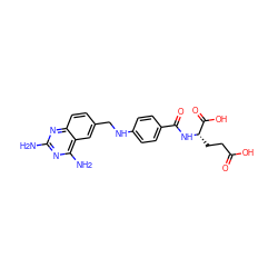 Nc1nc(N)c2cc(CNc3ccc(C(=O)N[C@@H](CCC(=O)O)C(=O)O)cc3)ccc2n1 ZINC000001607421