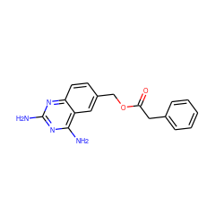 Nc1nc(N)c2cc(COC(=O)Cc3ccccc3)ccc2n1 ZINC000005974499