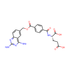 Nc1nc(N)c2cc(COC(=O)c3ccc(C(=O)N[C@@H](CCC(=O)O)C(=O)O)cc3)ccc2n1 ZINC000003916447