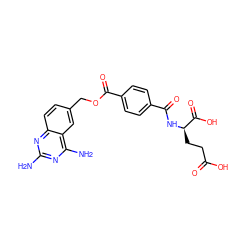 Nc1nc(N)c2cc(COC(=O)c3ccc(C(=O)N[C@H](CCC(=O)O)C(=O)O)cc3)ccc2n1 ZINC000013525044