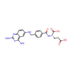 Nc1nc(N)c2cc(NCc3ccc(C(=O)N[C@@H](CCC(=O)O)C(=O)O)cc3)ccc2n1 ZINC000017106148