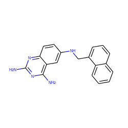 Nc1nc(N)c2cc(NCc3cccc4ccccc34)ccc2n1 ZINC000003814861