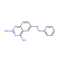 Nc1nc(N)c2cc(NCc3ccccc3)ccc2n1 ZINC000005974540