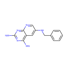 Nc1nc(N)c2cc(NCc3ccccc3)cnc2n1 ZINC000005974538