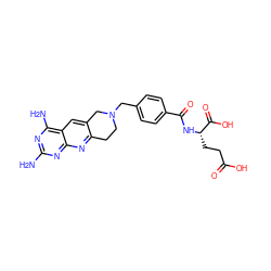 Nc1nc(N)c2cc3c(nc2n1)CCN(Cc1ccc(C(=O)N[C@@H](CCC(=O)O)C(=O)O)cc1)C3 ZINC000013492104