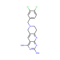 Nc1nc(N)c2cc3c(nc2n1)CCN(Cc1ccc(Cl)c(Cl)c1)C3 ZINC000013492109