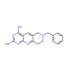 Nc1nc(N)c2cc3c(nc2n1)CCN(Cc1ccccc1)C3 ZINC000013492105