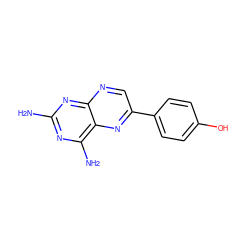 Nc1nc(N)c2nc(-c3ccc(O)cc3)cnc2n1 ZINC000028711062