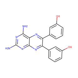 Nc1nc(N)c2nc(-c3cccc(O)c3)c(-c3cccc(O)c3)nc2n1 ZINC000006718666