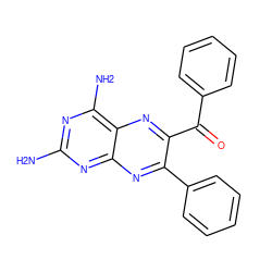 Nc1nc(N)c2nc(C(=O)c3ccccc3)c(-c3ccccc3)nc2n1 ZINC000001563388