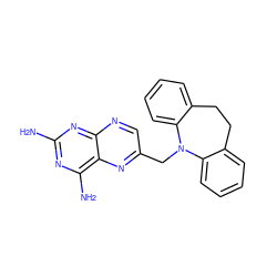 Nc1nc(N)c2nc(CN3c4ccccc4CCc4ccccc43)cnc2n1 ZINC000005939600