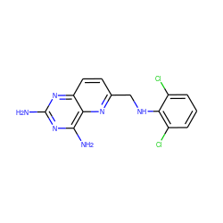 Nc1nc(N)c2nc(CNc3c(Cl)cccc3Cl)ccc2n1 ZINC000005973943