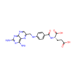 Nc1nc(N)c2nc(CNc3ccc(C(=O)N[C@@H](CCC(=O)O)C(=O)O)cc3)cnc2n1 ZINC000002036915