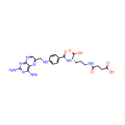 Nc1nc(N)c2nc(CNc3ccc(C(=O)N[C@@H](CCCNC(=O)CCC(=O)O)C(=O)O)cc3)cnc2n1 ZINC000003807188