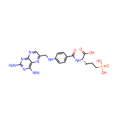 Nc1nc(N)c2nc(CNc3ccc(C(=O)N[C@@H](CCCP(=O)(O)O)C(=O)O)cc3)cnc2n1 ZINC000028762511