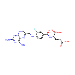 Nc1nc(N)c2nc(CNc3ccc(C(=O)N[C@H](CCC(=O)O)C(=O)O)cc3F)cnc2n1 ZINC000001610060