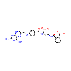 Nc1nc(N)c2nc(CNc3ccc(C(=O)N[C@H](CCNC(=O)c4ccccc4C(=O)O)C(=O)O)cc3)cnc2n1 ZINC000005741747