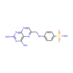 Nc1nc(N)c2nc(CNc3ccc(S(N)(=O)=O)cc3)cnc2n1 ZINC000059245626