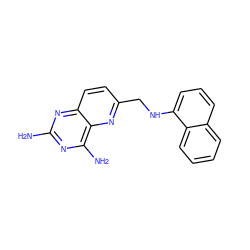 Nc1nc(N)c2nc(CNc3cccc4ccccc34)ccc2n1 ZINC000003814920