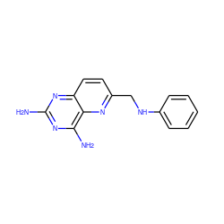 Nc1nc(N)c2nc(CNc3ccccc3)ccc2n1 ZINC000003814922