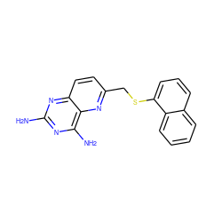 Nc1nc(N)c2nc(CSc3cccc4ccccc34)ccc2n1 ZINC000003814919