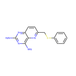 Nc1nc(N)c2nc(CSc3ccccc3)ccc2n1 ZINC000003814918