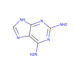 Nc1nc(N)c2nc[nH]c2n1 ZINC000007486121