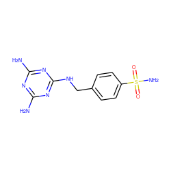 Nc1nc(N)nc(NCc2ccc(S(N)(=O)=O)cc2)n1 ZINC000028475692