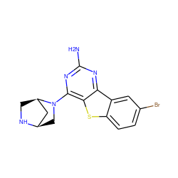 Nc1nc(N2C[C@@H]3C[C@H]2CN3)c2sc3ccc(Br)cc3c2n1 ZINC000073163106