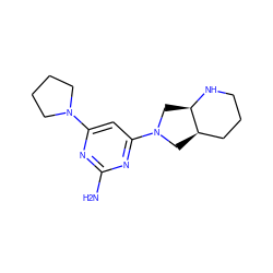 Nc1nc(N2CCCC2)cc(N2C[C@@H]3CCCN[C@@H]3C2)n1 ZINC000071341788