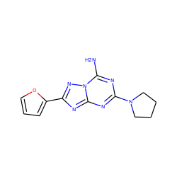 Nc1nc(N2CCCC2)nc2nc(-c3ccco3)nn12 ZINC000034731373