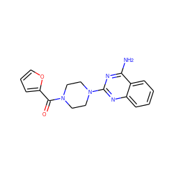 Nc1nc(N2CCN(C(=O)c3ccco3)CC2)nc2ccccc12 ZINC000000478482