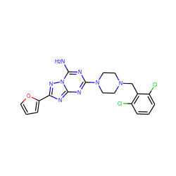 Nc1nc(N2CCN(Cc3c(Cl)cccc3Cl)CC2)nc2nc(-c3ccco3)nn12 ZINC000013581756