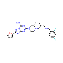 Nc1nc(N2CCN3C[C@@H](CNCc4ccc(F)cc4F)CC[C@H]3C2)nc2nc(-c3ccco3)nn12 ZINC000013585865