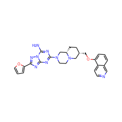 Nc1nc(N2CCN3C[C@@H](COc4cccc5cnccc45)CC[C@H]3C2)nc2nc(-c3ccco3)nn12 ZINC000013585830