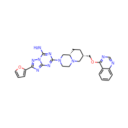 Nc1nc(N2CCN3C[C@@H](COc4ncnc5ccccc45)CC[C@H]3C2)nc2nc(-c3ccco3)nn12 ZINC000013585852