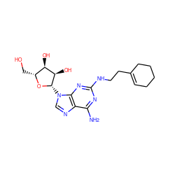 Nc1nc(NCCC2=CCCCC2)nc2c1ncn2[C@@H]1O[C@H](CO)[C@@H](O)[C@H]1O ZINC000003800030