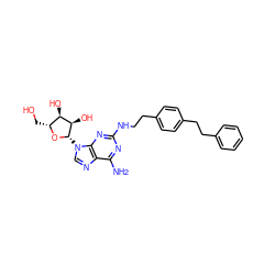 Nc1nc(NCCc2ccc(CCc3ccccc3)cc2)nc2c1ncn2[C@@H]1O[C@H](CO)[C@@H](O)[C@H]1O ZINC000013823880