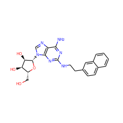 Nc1nc(NCCc2ccc3ccccc3c2)nc2c1ncn2[C@@H]1O[C@H](CO)[C@@H](O)[C@H]1O ZINC000013823901