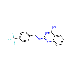 Nc1nc(NCc2ccc(C(F)(F)F)cc2)nc2ccccc12 ZINC000301877105