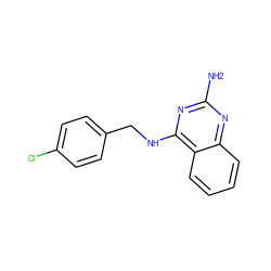 Nc1nc(NCc2ccc(Cl)cc2)c2ccccc2n1 ZINC000127938435