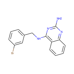 Nc1nc(NCc2cccc(Br)c2)c2ccccc2n1 ZINC000130015736