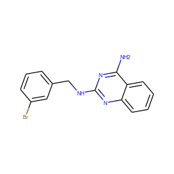 Nc1nc(NCc2cccc(Br)c2)nc2ccccc12 ZINC000301875829