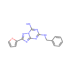 Nc1nc(NCc2ccccc2)nc2nc(-c3ccco3)nn12 ZINC000033980995