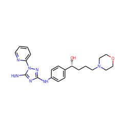 Nc1nc(Nc2ccc([C@H](O)CCCN3CCOCC3)cc2)nn1-c1ccccn1 ZINC000072140870